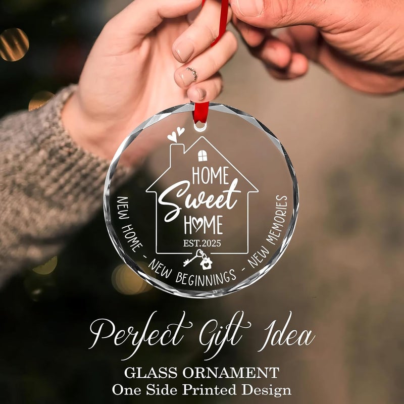 Fastpeace New Home Ornament 2025 – Glass Housewarming Christmas Ornament, Elegant Holiday Decoration for New Homeowners, First Home Keepsake Gift for Couples or Families - Image 5